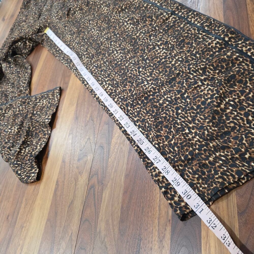 Talbots Wide Leg Pull On Pants Delicate Leopard Print Size Large - Picture 7 of 12